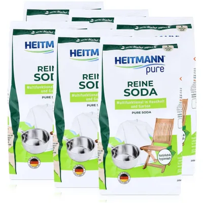 Produktbild von Heitmann pure Reine Soda 500g - Für Haushalt, Küche, und Garten (6er Pack)