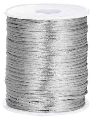 Productafbeelding van Nylonkoord - Satijnkoord voor armbanden en macramé - Grijs, 2,0 mm x 100 meter