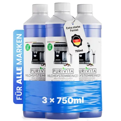 Produktbild von PURIVITA® Milchsystemreiniger Kaffeevollautomat Milchschaumreiniger, 3 x 750 ml