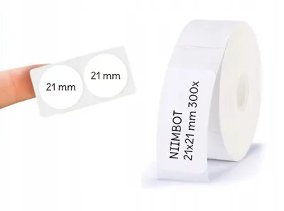 Zdjęcie produktu dla .NIIMBOT Etykiety Naklejki OKRĄGŁE 21*21mm 300szt