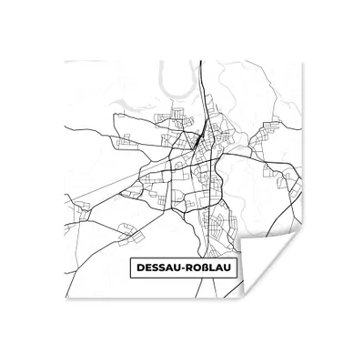 Produktbild von MuchoWow® Poster Dessau-Roßlau - Karte - Stadtplan - Wegbeschreibung 50x50 cm - Wohnzimmerdekoration