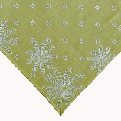 Image de Linge de table impression et broderie fleurs Chemin de table printemps été 85 x 85 cm