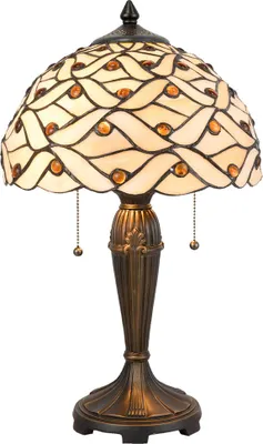 Produktbild von Clayre & Eef Tiffany Tischlampe Ø 30x50 cm Beige Braun Glas