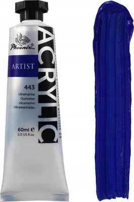 Produktbild von Acrylfarbe Phoenix Artist 443 Ultramarine – Professionelle Künstlerfarbe, 60 ml, Hochpigmentiert & Lichtbeständig