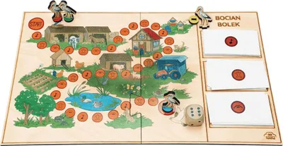 Immagine prodotto di Gioco da tavolo educativo in legno per bambini - Bolek la cicogna