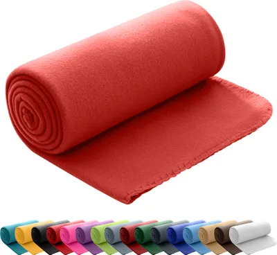Produktbild von wometo Polar Fleecedecke 130x160 OEKO-TEX ca. 400g Gewicht, mit Antipilling & Kettelrand - Farbe rot