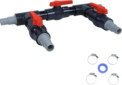 Produktbild von Bypass Set für Pool Solarweiche 3 Wege Ventil Anschluss ? 32/38mm Schlauchschellen Sandfilteranlagen Poolheizung Wärmepumpe Solarheizung
