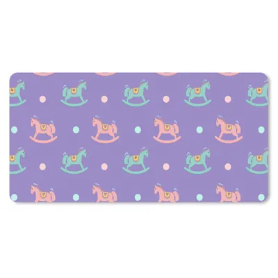Produktbild von MuchoWow® Schreibtischunterlage Schaukelpferd - Muster - Geburt 80x40 cm - XXL Mauspad - Gaming Mauspad