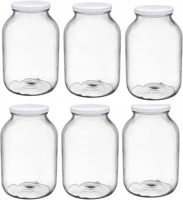 Produktbild von 6 x 3L Einmachglas mit Schraubdeckel großes Vorratsglas  Gurkenglas Einweckglas zum Einmachen Fermentieren Konservieren