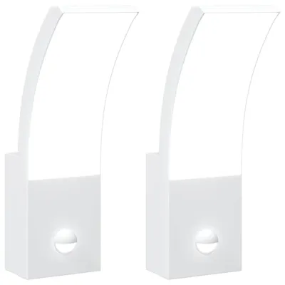Immagine prodotto di vidaXL Luci da parete per esterni a LED con sensore 2 pz. Alluminio pressofuso bianco