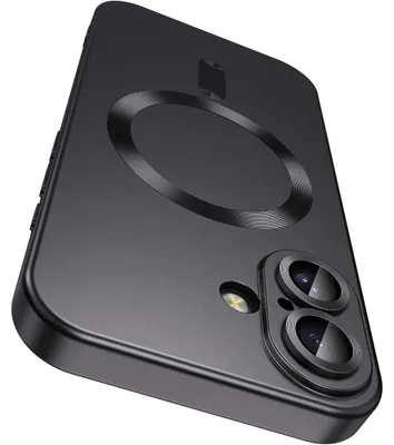 Image de Coque pour iPhone 17, Protection Silicone Léger Anti-Rayures Antichoc avec Cercle Magnétique Noir