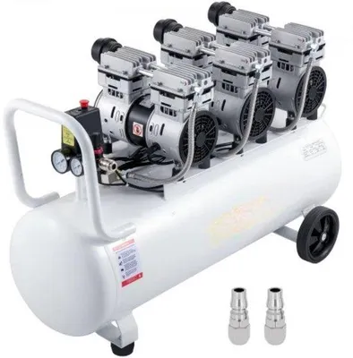Obrázok produktu pre Tichý kompresor s 30-litrovou nádržou, bezolejový kompresor, vzduchový kompresor 1100 W, prenosná oceľová tlaková nádrž s manometrom