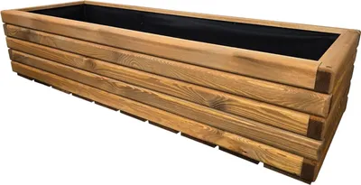 Produktbild von HolzGarden Pflanzkübel Holz Rechteckig 100x30x40 cm Imprägniert Farbe Pinia Wetterfest Blumenkasten Blumentopf Balkon Garten Pflanzkasten 80l