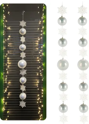 Produktbild von com-four® Christbaumkugel-Girlande Weihnachten - Kugelgirlande für eine stimmungsvolle Weihnachtsdekoration - Weihnachtsdeko für Christbaum - weihnachtliche Tischdeko