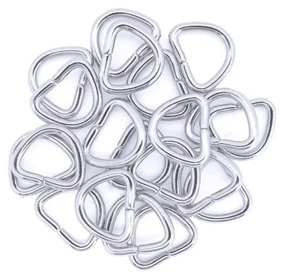 20 stabile Halbringe D-Ringe Metallring silber Größenwahl