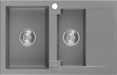 Immagine prodotto di Mexen Gaspar lavello in granito 1,5 vasca con sgocciolatoio 737 x 475 mm, grigio, sifone cromato - 6507731505-71