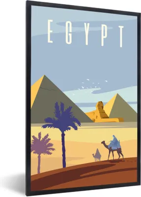 Produktbild von MuchoWow® MuchoWow® Gerahmtes Poster Illustration einer Wüste in Ägypten 20x30 cm - Poster mit zchwarzem Bilderrahmen - Drucken - Bilder Poster im Rahmen