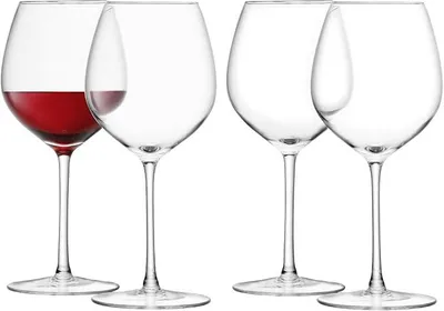 Imagen del producto de Vaso de vino tinto, vidrio transparente, 400 ml, juego de 4
