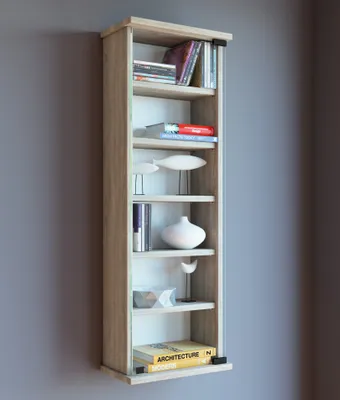 Produktbild von VCM Holz CD DVD Wandregal | Hängeregal mit ESG-Sicherheitsglastür | Platz für 150-CDs oder 65 DVDs oder 36-Videos | Maße: 92 x B. 31 x T. 18 cm | Elegantes CD/DVD Regal | 5 variable Einlegeböden - Loposa
