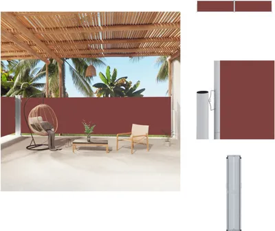 Produktbild von vidaXL Seitenmarkise Ausziehbar Braun 160x1000 cm -  Sonnenschirme & Sonnenschutze