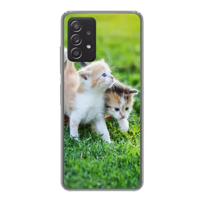 Produktbild von MuchoWow® Handyhülle Schutzhülle Hülle für Samsung galaxy a73 Kätzchen - Katze - Korb - Mädchen - Kinder - Jungen - Kinder Silikon Softcase Handy Hülle - Handyhülle