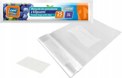 Obrázok produktu pre Vrecko do mrazničky s klipom 3l 25 kusov
