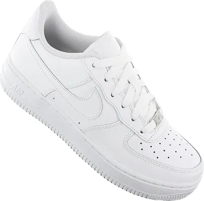 Produktbild von Nike Air Force 1 One Low All Black GS Sneaker schwarz weiss, Farbe:weiß, Schuhgröße:EUR 38.5