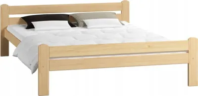 Produktbild von Bett 160x200, Bettrahmen 160x200, Holzbett mit Lattenrost 160x200 | Massivholz Kiefer | Stabil & Langlebig | 205x172x58.5 cm (BxTxH) | Kiefer Natur