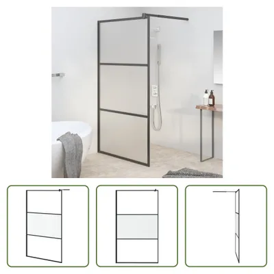 Obrázek produktu pro The Living Store Sprchová zástěna pro sprchový kout 115x195 cm ESG matná černá