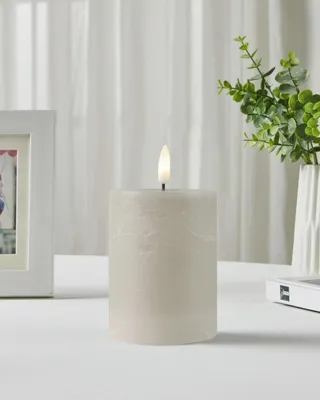 Produktbild von Eglo LED Kerze Leskino warmweiß 10 x Ø 7,5 cm taupe