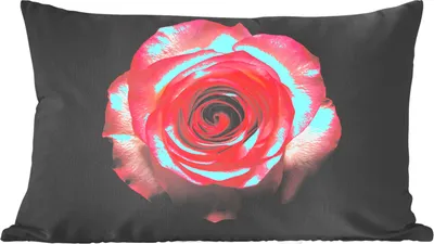 Produktbild von MuchoWow® Zierkissen Sofakissen Wohnzimmer Dekokissen 50x30 cm Rose - Rosa - Blätter - Wohnzimmerdekoration - Polster mit Photo