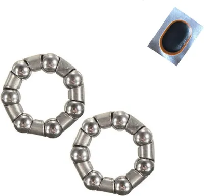 Image de 2 pièces de vélo roulement à billes palier de pédalier BSA acier Ø 29,5 mm 1/4" incl. 1 x patch de chambre à air