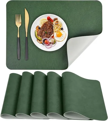 Produktbild von Tischsets aus Kunstleder, hitzebeständig, 6-teilig, 43 x 30 cm, für die Küche