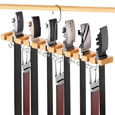 Riemenhalter aus Holz, doppellagig, bis 42 Riemen, platzsparend