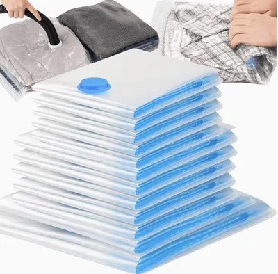 Immagine prodotto di Set di 12 sacchetti per aspirapolvere – Sacchetti per indumenti e biancheria da letto in 4 misure (S/M/L/XL) – Sacchetti per aspirapolvere salvaspazio