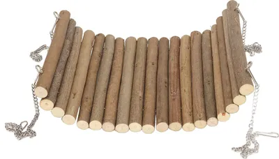Obrázok produktu pre Drevená hojdačka pre škrečky Prírodná veľká hojdačka na šplhanie Hojdačka na škrečky so závesnou reťazou pre myši a papagáje 20x30cm/7.9x11.8in