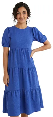 Produktbild von Desigual Damen Helga strukturiertes blaues Kleid S
