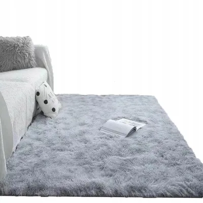 Zdjęcie produktu dla Mięciutki dywan jasnoszary plusz shaggy rabbit pluszowy 60x90cm miękki miły