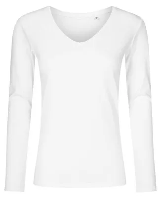 Produktbild von X.O By Promodoro - T-Shirt V-Ausschnitt für Damen Langärmlig LT3044 (M) (Weiß)