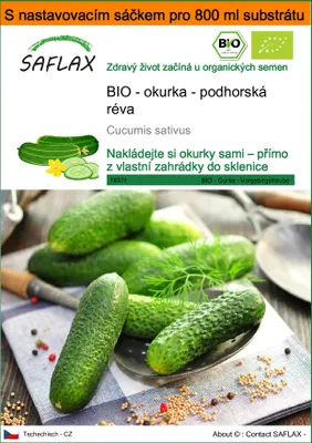 Obrázek produktu pro SAFLAX Garden in the bag - BIO - okurka - podhorská réva - Cucumis sativus - 15 Semena - S pěstebním substrátem v praktickém samovztyčovacím sáčku