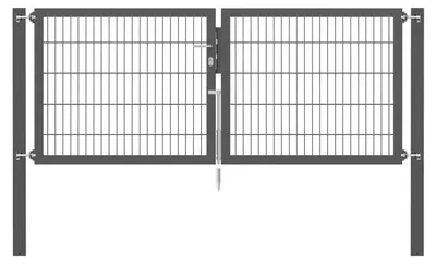 Produktbild von Alberts Doppeltor Flexo Plus mit Zubehör, zum Einbetonieren, anthrazit, Breite 250 cm, Höhe 100 cm, Pfostenstärke 80 x 80 mm