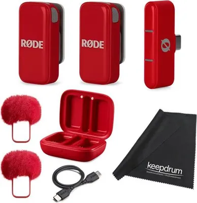 Zdjęcie produktu dla Bezprzewodowy system mikrofonowy Rode Wireless Micro USB-C Red z ściereczką