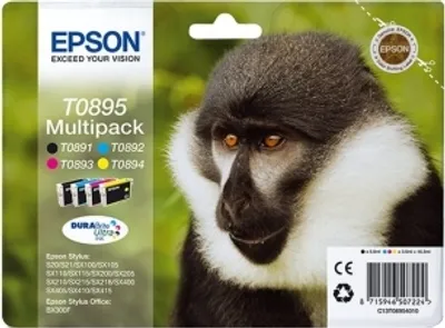 Produktbild von C13T08954010  Epson Monkey Multipack 4 Farben T0895, DURABrite Ultra Ink