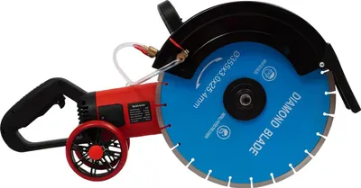Zdjęcie produktu dla Elektryczna piła do betonu – piła do ścian – 3500 W, 3800 obr./min, głębokość cięcia 13,5 cm, tarcza diamentowa, doprowadzenie wody, wtyczka UE – czarno-czerwono-niebieska