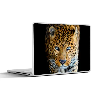 Produktbild von MuchoWow® Laptop Aufkleber Sticker Cover Leopard - Tiere - Porträt - Wildtiere - Schwarz 30x21 cm - Sticker für Laptop - Selbstklebend