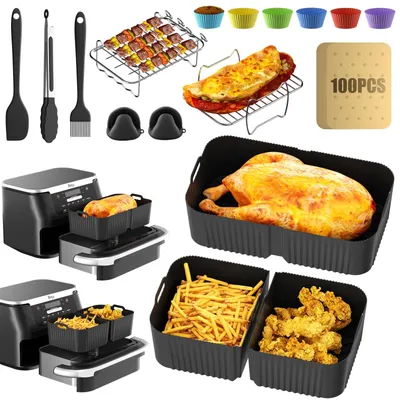 Heißluftfritteusen-Zubehörset, 20-teilig, Silikon, für AF500EU