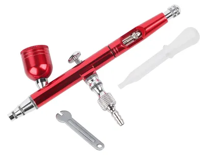 Airbrush-Pistole, Doppelwirkung, 0,3 mm, Schwerkraft, rot