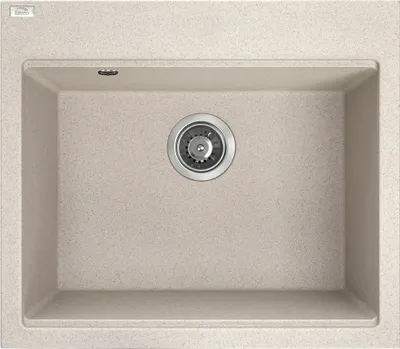 Produktbild von BADLAND Granitspüle Einzelbecken TAU 50x57 Beige | Siphon im SET!