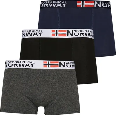 Produktbild von XL|Geographical Norway Herren Boxershorts 3er-Pack Pack-3-Tricolor-White