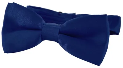 Produktbild von DonDon® Edle Kinder Fliege gebunden und längenverstellbar 9 x 4,5 cm dunkelblau glänzend in Seidenlook